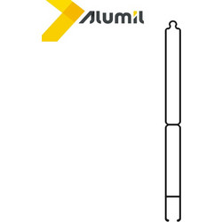 Ραμποτέ γέμισμα αλουμινίου M9358 Alumil 6m σε χρώμα λευκό 9016