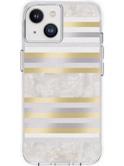 Case-Mate Pearl Stripes MagSafe - Case decorated with mother-of-pearl for iPhone 14 / iPhone 13 (Pearl Stripes) - (CM049180)