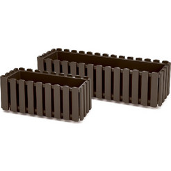 PROSPERPLAST Γλάστρα Φράκτης BOARDEE FENCE 480mm, 9.7Lt - Καφέ