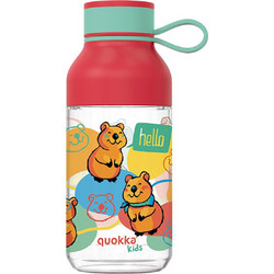 Quokka Ice Kids With Strap Happy Παιδικό Μπουκάλι Πλαστικό BPA Free Κόκκινο 430ml