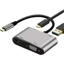 Μετατροπέας 4in1 USB Type-C σε Vga/Usb3.0 Pd/HDMI