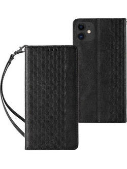Θήκη κινητού Oem Magnet Strap for iPhone 13 Pouch Wallet + Mini Lanyard Pendant Black