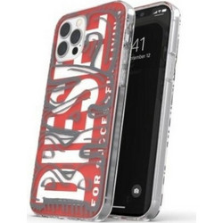 DIESEL Snap Case Clear Aop Iphone 12 Promax czerwono-szary/red-Grey - (42568)