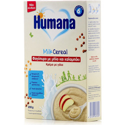 Humana Βρεφική Κρέμα Φαγόπυρο Μήλο 6m+ Χωρίς Ζάχαρη 200gr