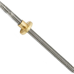 3D printer trapezoidal screw T12 with Brass Nut Threaded Backlash 12mm pitch 500