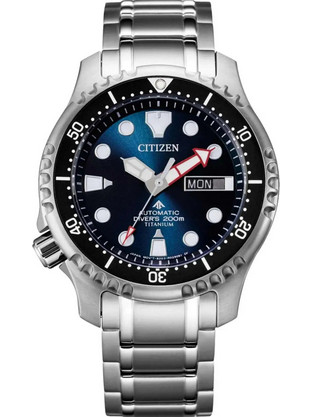 Citizen Promaster Ανδρικό Ρολόι Αυτόματο με Ασημί Μεταλλικό Μπρασελέ NY0100-50ME