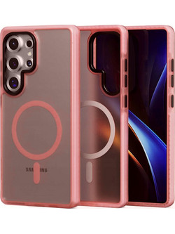 Θήκη Samsung Galaxy S25 Ultra Spacecase Hybrid Fusion Mag Ημιδιάφανη Σκληρή με MagSafe - Pink (5905719114329)