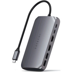 Αντάπτορας Satechi USB-C Multimedia M1 Type-C (male) σε 1 x Type-C 85W / 1 x Type-C 5Gbps / 2 x USB-A 5 Gbps / 1 x HDMI 4K 60Hz / 1 x HDMI 4K 30Hz - Space Grey (ST-UCM1HM)