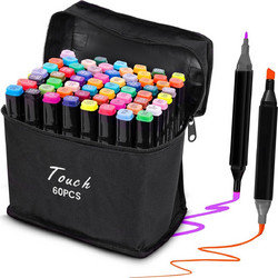 EXTRALINK | Alcohol Marker Set | 60 colors, Dual Tips - (Markery 60SZT)