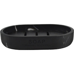 Σαπουνοθήκη Μαρμάρινη Όψη Μαύρο Polyester 12.6x8.5x2.2cm ANKOR