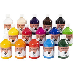 Creativ Company A-Color Glossy Σετ Ακρυλικά Χρώματα Ζωγραφικής 500ml 15τμχ