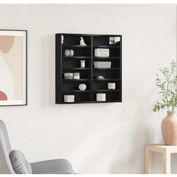 vidaXL Βιτρίνα Επιτοίχιο Μαύρη Οξυά 60 x 8,5 x 58 εκ