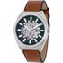 Fossil Everett Ανδρικό Ρολόι Αυτόματο με Καφέ Δερμάτινο Λουράκι ME3261
