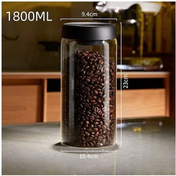 Βάζο Γενικής Χρήσης 1800ml με Αεροστεγές Καπάκι Γυάλινο ZKM-1800 Διάφανο-111746