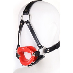 Lips Gag With Heard Harness Red