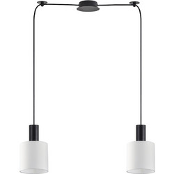 Home Lighting Κρεμαστό Φωτιστικό Οροφής Δίφωτο E27 Λευκό SE21-BL-4-BL2-SH1 77-8508