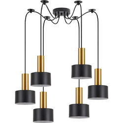 Home Lighting Κρεμαστό Φωτιστικό Οροφής Πολύφωτο Χρυσό SE21-GM-4-BL6-MS1 77-8632
