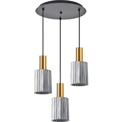 Home Lighting Κρεμαστό Φωτιστικό Οροφής Τρίφωτο E27 Χρυσό SE21-GM-4-3BL-GL1 77-8578