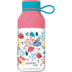 Quokka Ice Kids With Strap Flowers Παιδικό Μπουκάλι Πλαστικό BPA Free Ροζ 430ml
