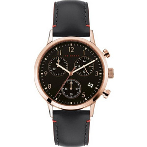 Ted Baker Cosmop Ανδρικό Ρολόι Χρονογράφος με Μαύρο Δερμάτινο Λουράκι BKPCSF905 Ted Baker Cosmop Ανδρικό Ρολόι Χρονογράφος με Μαύρο Δερμάτινο Λουράκι BKPCSF905