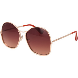 Max Mara MM0005 28F Γυναικεία Γυαλιά Ηλίου Στρογγυλά Μεταλλικά Χρυσά με Καφέ Degradee Φακό