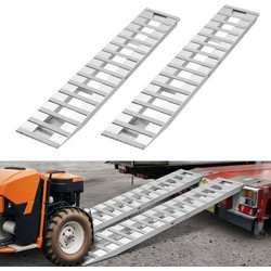 Ράμπες φόρτωσης VEVOR, 2 τμχ 2400 x 380 mm, Σετ ράμπας ρυμουλκούμενου από ανθεκτικό αλουμίνιο και βαρέως τύπου με αντιολισθητικές πλάκες, 2721,6 kg συνδυασμένης χωρητικότητας, για καρότσια, αγροτικά τ