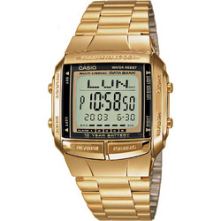 Casio Ψηφιακό Ανδρικό Ρολόι Χρονογράφος με Χρυσό Μεταλλικό Μπρασελέ DB-360G-9A