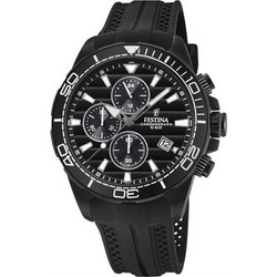 Festina Ανδρικό Ρολόι Χρονογράφος με Μαύρο Καουτσούκ Λουράκι F20369/1