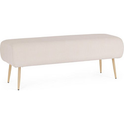 Bizzotto Olga Ταμπουρέ Υφασμάτινο Λευκό 129x45,5x48 Εκ