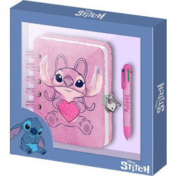 Disney Stitch Disney Angel Heart Plush diary + pen