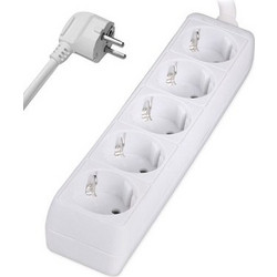 POWERTECH πολύπριζο PT-871, 5x schuko, 16A, 3m, λευκό