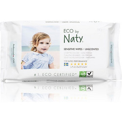Naty Eco Sensitive Fragrance Free Μωρομάντηλα Χωρίς Άρωμα με Aloe Vera 56τμχ