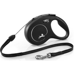 Flexi New Classic Πτυσσόμενο Λουρί Σκύλου έως 12kg 8m Μαύρο