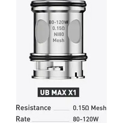 Lost Vape UB Max Coil X1 0.15Ω - Ni80 - Mesh - DTL
