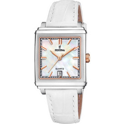 Festina Γυναικείο Ρολόι με Λευκό Δερμάτινο Λουράκι F20682/1