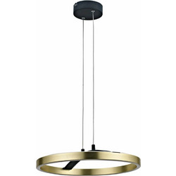POWERTECH LED φωτιστικό οροφής HLL-0201, 29W, 4000K, Φ38x120cm, χρυσό/μαύρο HLL-0201