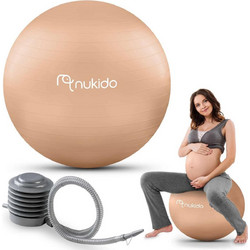 Μπάλα Γυμναστικής Nukido NK-951 Pregnancy Ball Εγκυμοσύνης / Pilates με Τρόμπα 65cm - Beige (5903890617592)