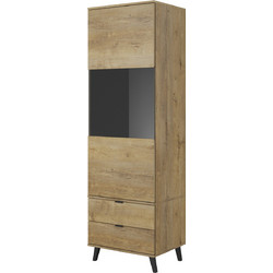 NEST W-2 βιτρίνα δρυς / μαύρο 60/45/192 cm 2010001178743
