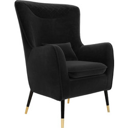 PoliHome Μπερζέρα Μαύρη Lofner 162546049