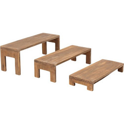 513551 BEAUTY HOME 3 ΞΥΛΙΝΕΣ ΒΑΣΕΙΣ ΠΑΡΟΥΣΙΑΣΗΣ 51X18X19 / 47X18X13 / 43X18X6,5 CM