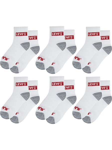 Levis Κάλτσες Core Box Tab Mid Cut 6Pk BL0268-001 Λευκό Unisex