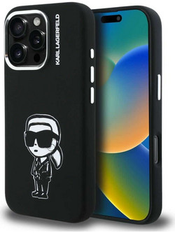 Karl Lagerfeld Silicone Karl Sketch MagSafe Back Cover Black (iPhone 16 Pro)