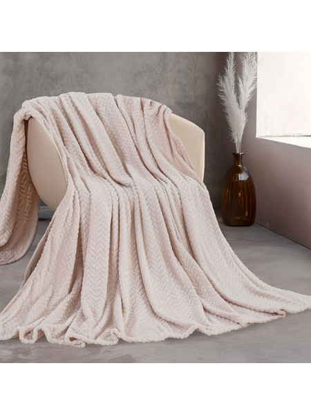 Κουβέρτα Fleece Υπέρδιπλη (220x240) Rythmos Harmonie Μπεζ