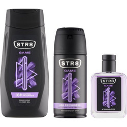 STR8 Game After Shave Lotion 50ml + Deodorant Spray 150ml + Shower Gel 250ml
