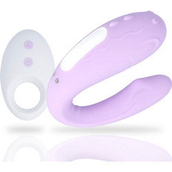 Mia Rin Remote Control Partner Διπλός Δονητής για Ζευγάρια με Τηλεχειριστήριο Μωβ