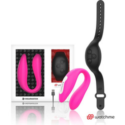 Wearwatch Dual Pleasure Wireless Watchme Διπλός Δονητής για Ζευγάρια με Τηλεχειριστήριο Ροζ Μαύρο