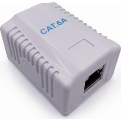 CABLEXPERT CAT6A FTP SINGLE PORT SURFACE MOUNT BOX WHITE