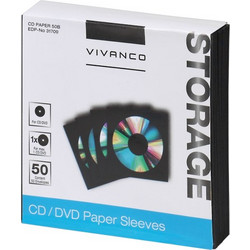 VIVANCO ΧΑΡΤΙΝΕΣ ΘΗΚΕΣ CD / DVD 50pcs black