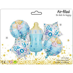 Blue It's a Boy, Σετ μπαλόνια για νεογέννητο αγόρι 5 τεμαχίων