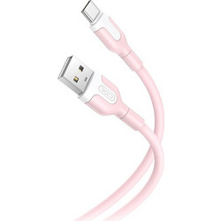 XO NB212 Καλώδιο USB High-Speed A αρσ. - USB Type-C αρσ. 10.5W, 1.00m σε ροζ χρώμα